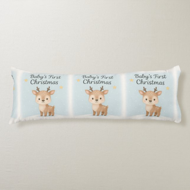 Baby first christmas reindeer cozy nursery seitenschläferkissen (Vorderseite)
