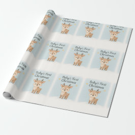 Baby first christmas reindeer cute pastel winter geschenkpapier