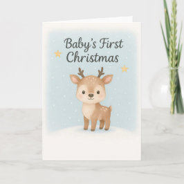 Baby first christmas reindeer sweet gentle holiday karte