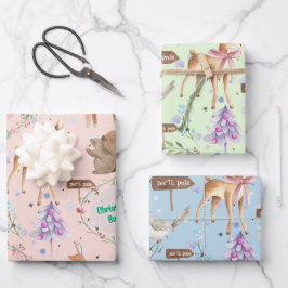 Baby First Christmas Rentier Baby Name hinzufügen Geschenkpapier Set