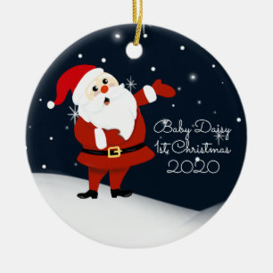 Baby First Christmas Santa von Großeltern Keramik Ornament