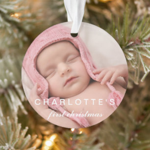 Baby First Christmas Snowflakes Stilvolles Chic Fo Ornament
