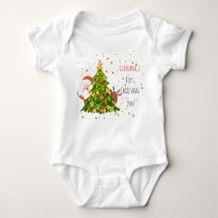 Baby First Christmas Tree Personalisiert Santa Baby Strampler