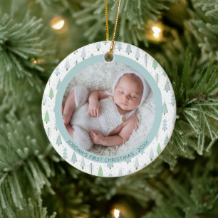 Baby First Christmas Trees Personalisiert Keramik Ornament