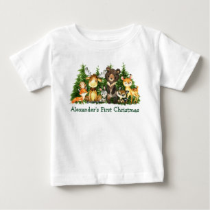 Baby First Christmas Woodland Forest Animes T-shirt