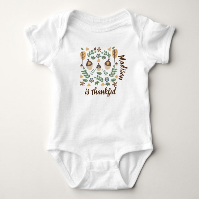 Baby First Erntedank ist dankbare Grünanlage Strampler (Vorderseite)