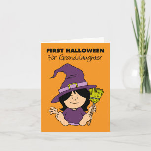 Baby First Halloween Großtochter Cartoon Hexe Feiertagskarte