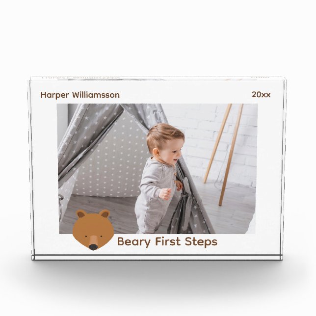 Baby First Steps Bear Christmas Fotoblock (Vorderseite)