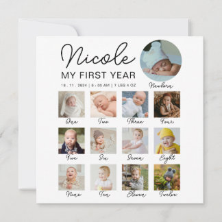 Baby First Year 12 Monate Foto Collage Modern