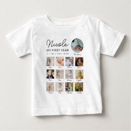 Baby First Year 12 Monate Foto Collage Modern T-shirt