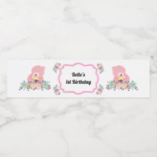 Baby Flamingo Party Water Flasche Label Wasserflaschenetikett