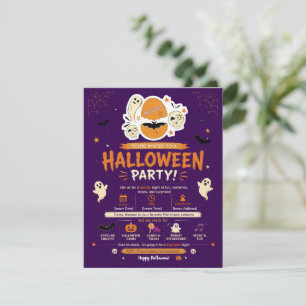 Baby-Fledermaus-Süßes-oder-Saures-Halloween-Einlad Einladung