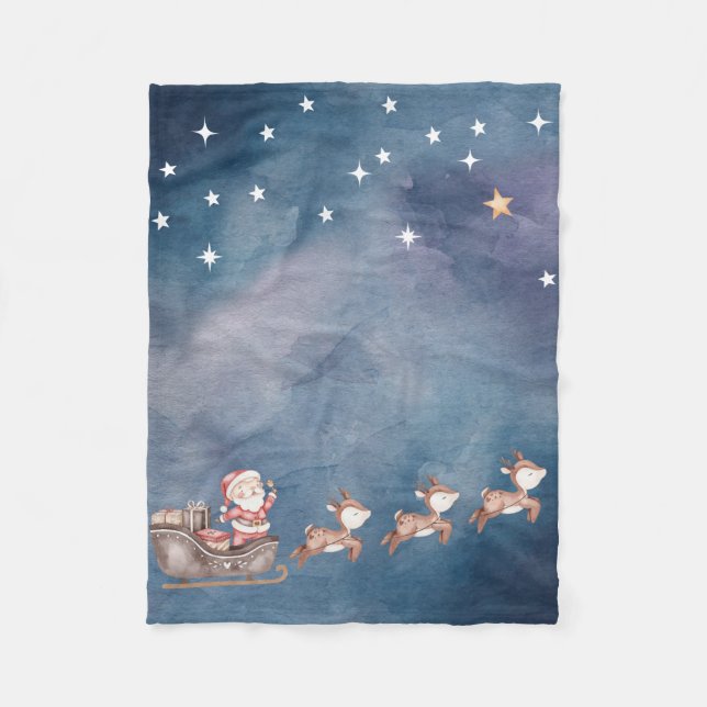 Baby Fleece Blanket mit dem Weihnachtsmann im Schl (Vorderseite)