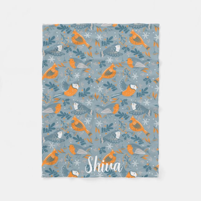 Baby-Fleece Woodland-Vogelleder Fleecedecke (Vorderseite)