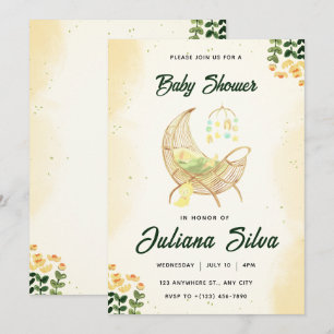 Baby Floral Baby Shower Einladung
