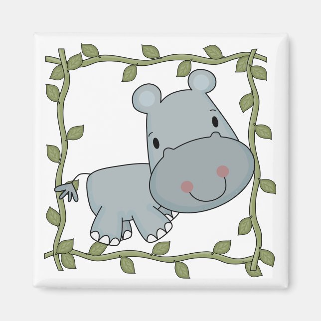 Baby-Flusspferd-T-Shirts und Geschenke Magnet (Vorne)