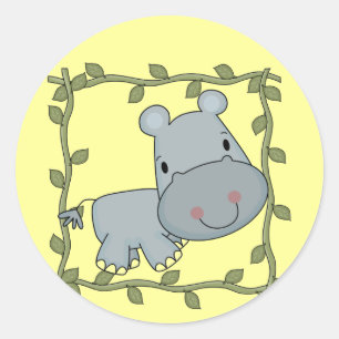 Baby-Flusspferd-T - Shirts und Geschenke Runder Aufkleber