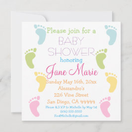 Baby Foot druckt Babydusche Einladungen
