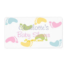 Baby Foot Print Baby Dusche Wasserflaschen Labels