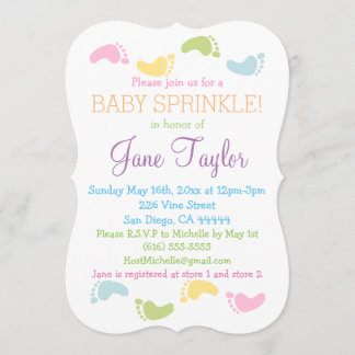 Baby Foot Prints Baby Sprinkle Einladung