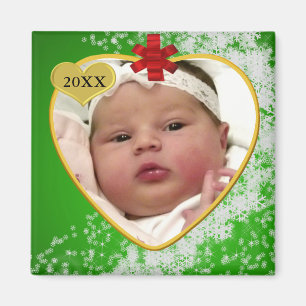 Baby-Foto-Andenken Weihnachten Magnet