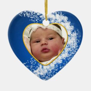 Baby-Foto-Andenken-Weihnachtsschmuck Keramik Ornament