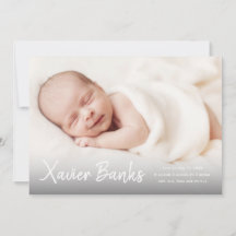 Baby Foto Ankündigung eines modernen Skriptnamens