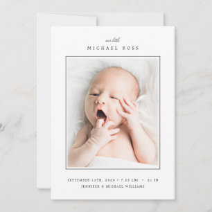 BABY FOTO-ANKÜNDIGUNG Minimalistisches Foto Mode Feiertagskarte