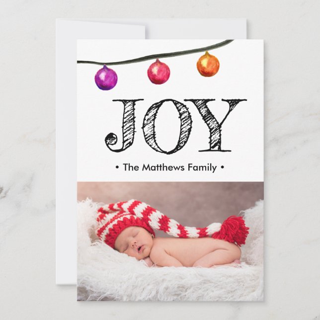 Baby Foto Ankündigung Weihnachtsfeiertag Joy (Vorderseite)