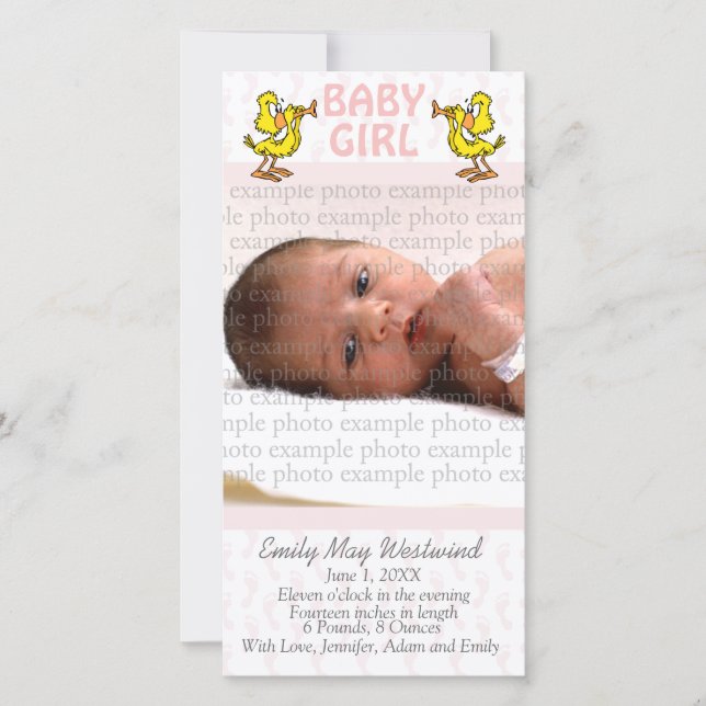 Baby Foto Announctions Cards Ankündigung (Vorderseite)