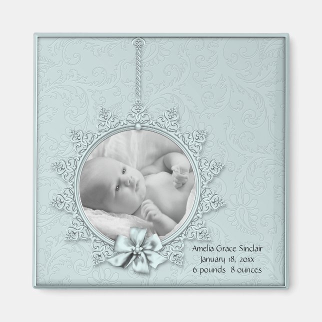 Baby Foto Birth Announcement Magnete (Vorne)