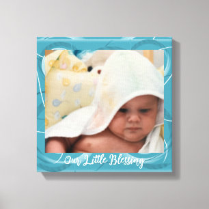 Baby Foto Blue Abstrakt Frame Canvas Print Leinwanddruck