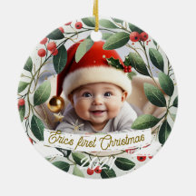 Baby Foto Christmas Mistletoe Wreath