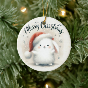 Baby Foto Christmas Niedlich Fox Keramik Ornament