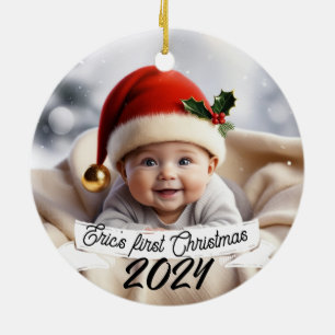 Baby Foto Christmas Niedlich Fox Keramik Ornament