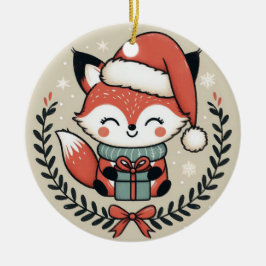 Baby Foto Christmas Niedlich Fox Keramik Ornament