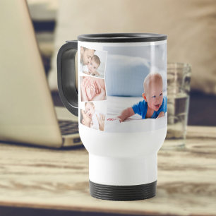 Baby-Foto-Collage 7 Bilder Zickzack-Montage Reisebecher