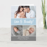Baby Foto Collage Blue Baby Dusche Liebe & Danke