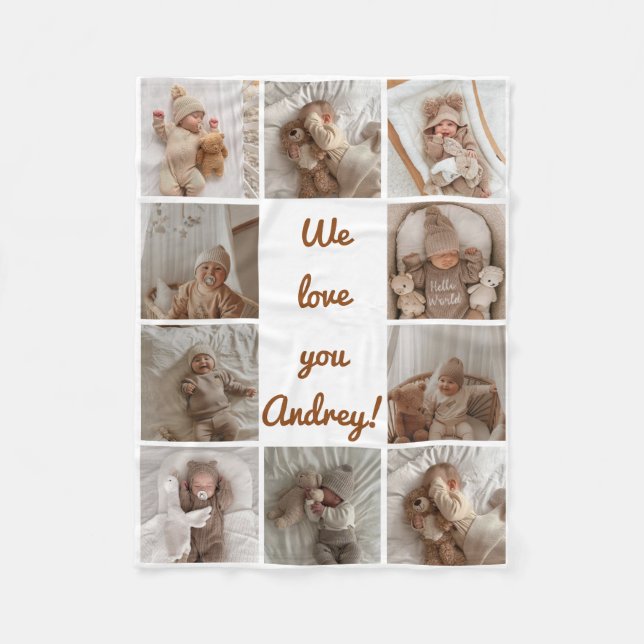 Baby Foto Collage Fleece Blanket (Vorderseite)
