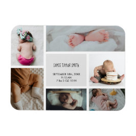 Baby Foto Collage Keepsake Name Birth Date Magnet