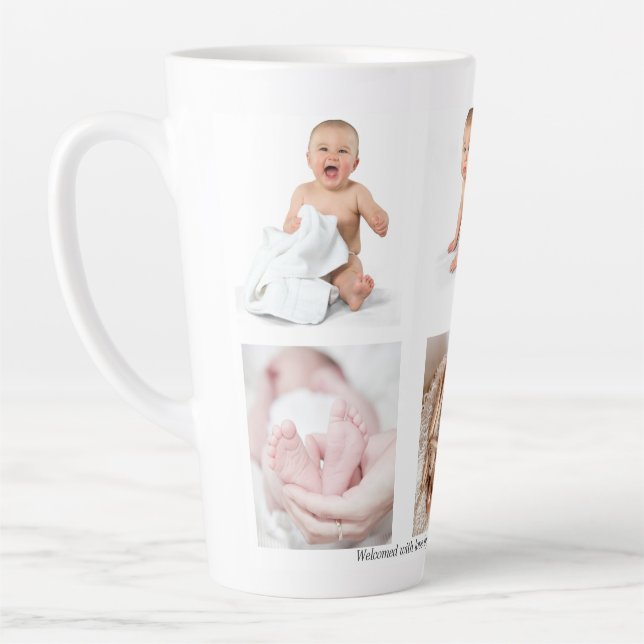 Baby Foto Collage Latte Tasse (Links)