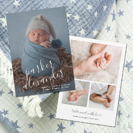 Baby Foto Collage Modern Birth Ankündigung