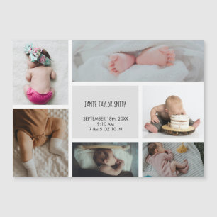 Baby Foto Collage Name Geburtsdatum Ankündigung