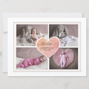 Baby Foto Collage Script Typografy Birth