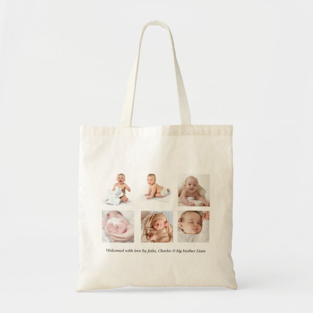Baby Foto Collage Tote Bag Tragetasche (Vorne)
