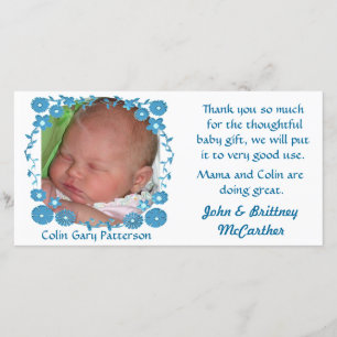 Baby-Foto danken Ihnen Karten