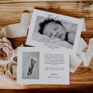 Baby-Foto-Dankeschön-Skript Herz Geburt Ankündigung