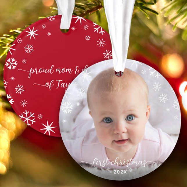Baby Foto Erste Weihnachtsschneeflocken Neue Elter Ornament (Von Creator hochgeladen)