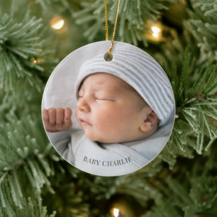 Baby-Foto Geburt  Keramik Ornament