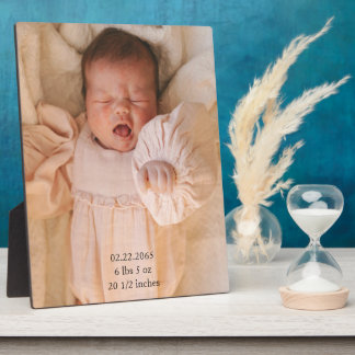 Baby-Foto-Geburtsdetails Fotoplatte